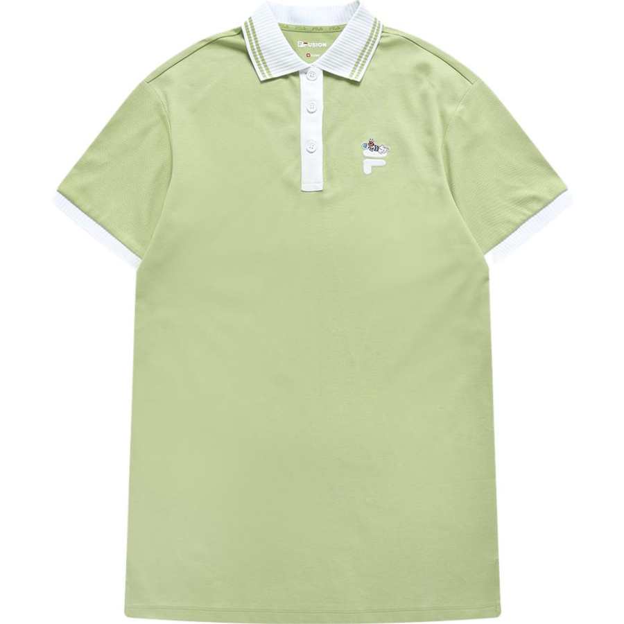 FILA FUSION POLO Short Sleeved Dress Women's Butter Fruit Green