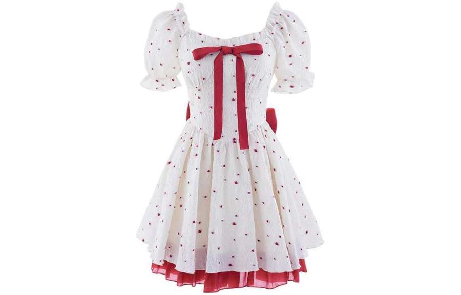 Cosyism Short Sleeved Dress Women's Red Heart