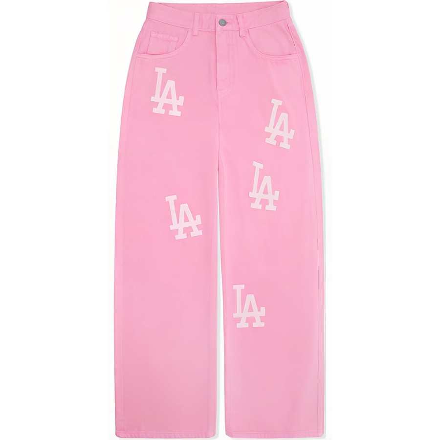 MLB MLB Jeans Women's Light Pink Moderate Wide Leg Pants