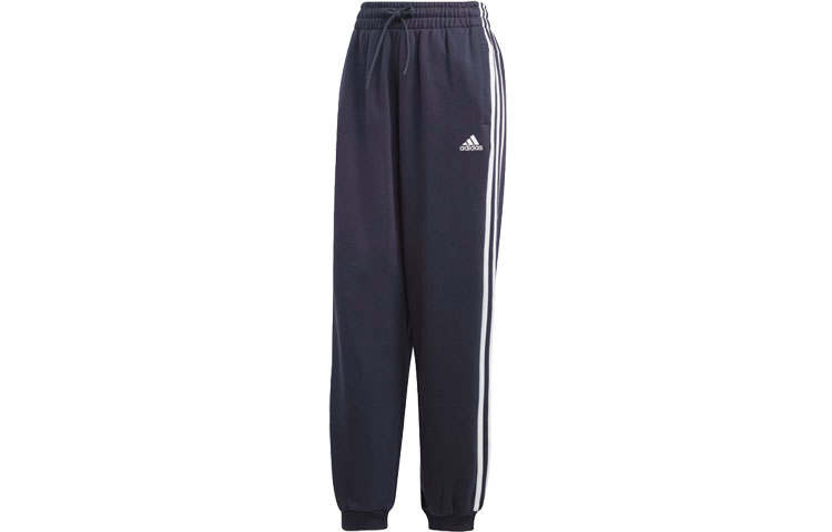 Adidas Adidas Essentials 3 Stripes French Terry Loose Fit Joggers Knitted Sweatpants Women's Ink Blue