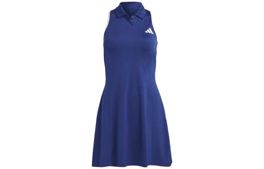 Adidas Adidas Sleeveless Dresses Women's Blue Polo Collar Moderate Short