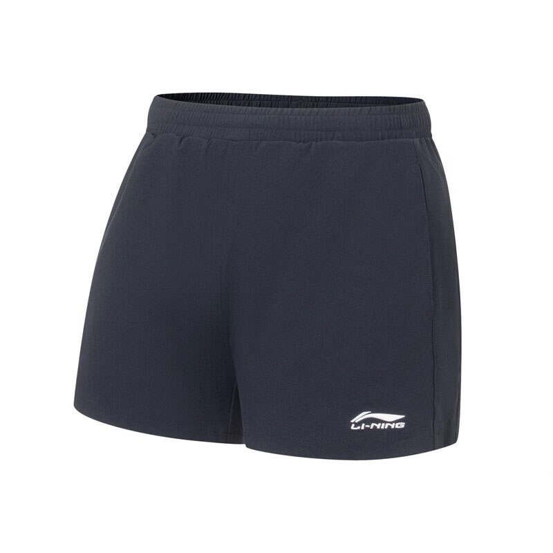 Li-Ning Li Ning Solid Color Logo Straight Fit Loose Fit Casual Shorts Women's Black