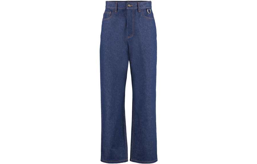 FENDI Jeans Women's Blue Moderate Straight Fit Pants