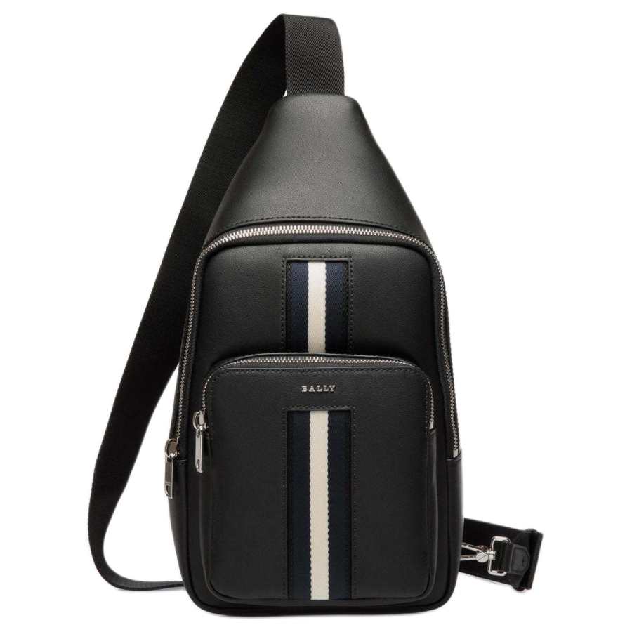 BALLY Calfskin Sling Bag Men's Black