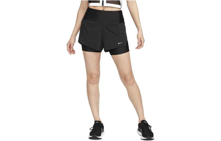 Nike Nike Dri-FIT Swift Women's Mid-Rise 8cm Approx. 2-in-1 Running Shorts With Pockets Black