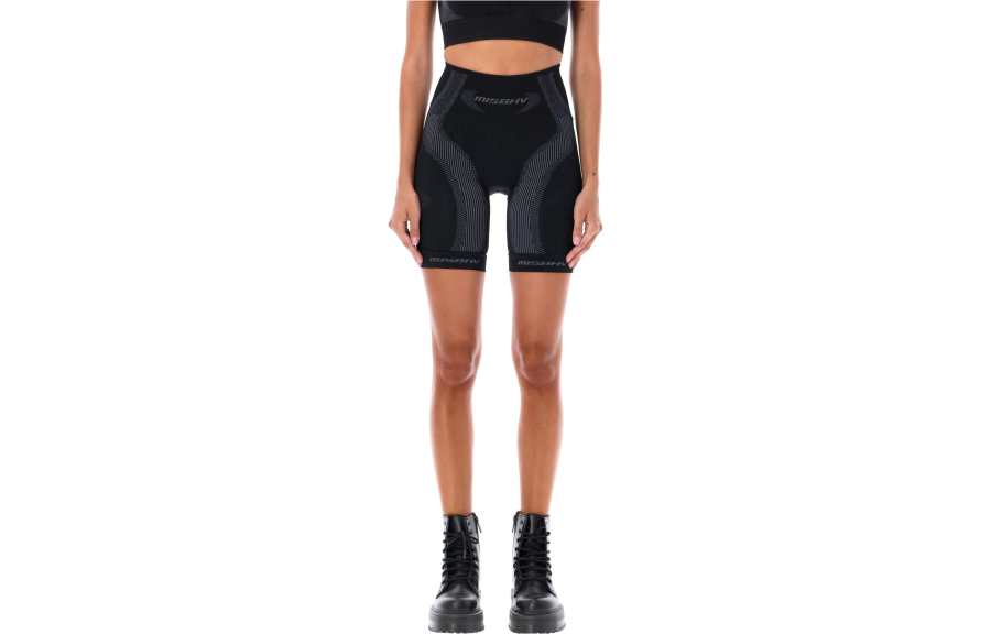 Misbhv Logo Intarsia High-Waist Knitted Cycling Shorts