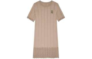 DKNY SS24 Short Sleeved Dress Women's Light Brown