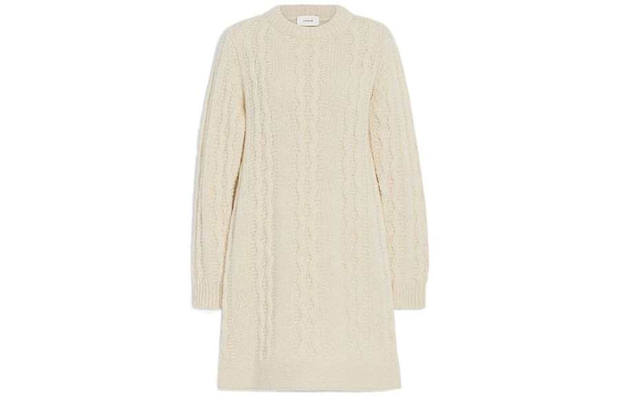COACH FW22 Long Sleeved Dress Women's Beige Yellow