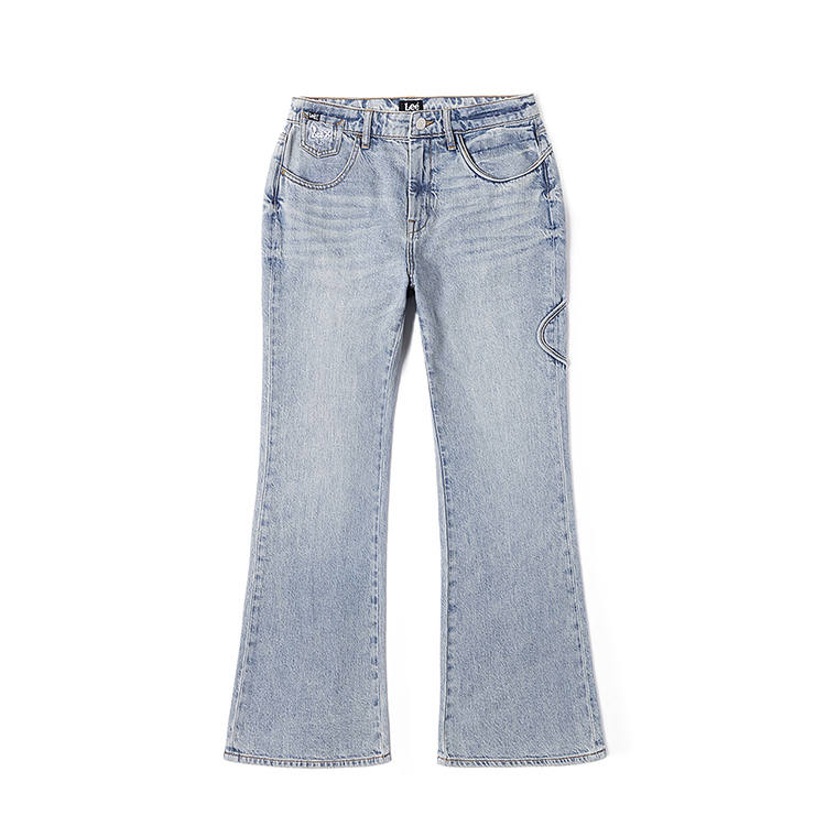 Lee Jeans Women's Light Blue Moderate Straight Fit Pants