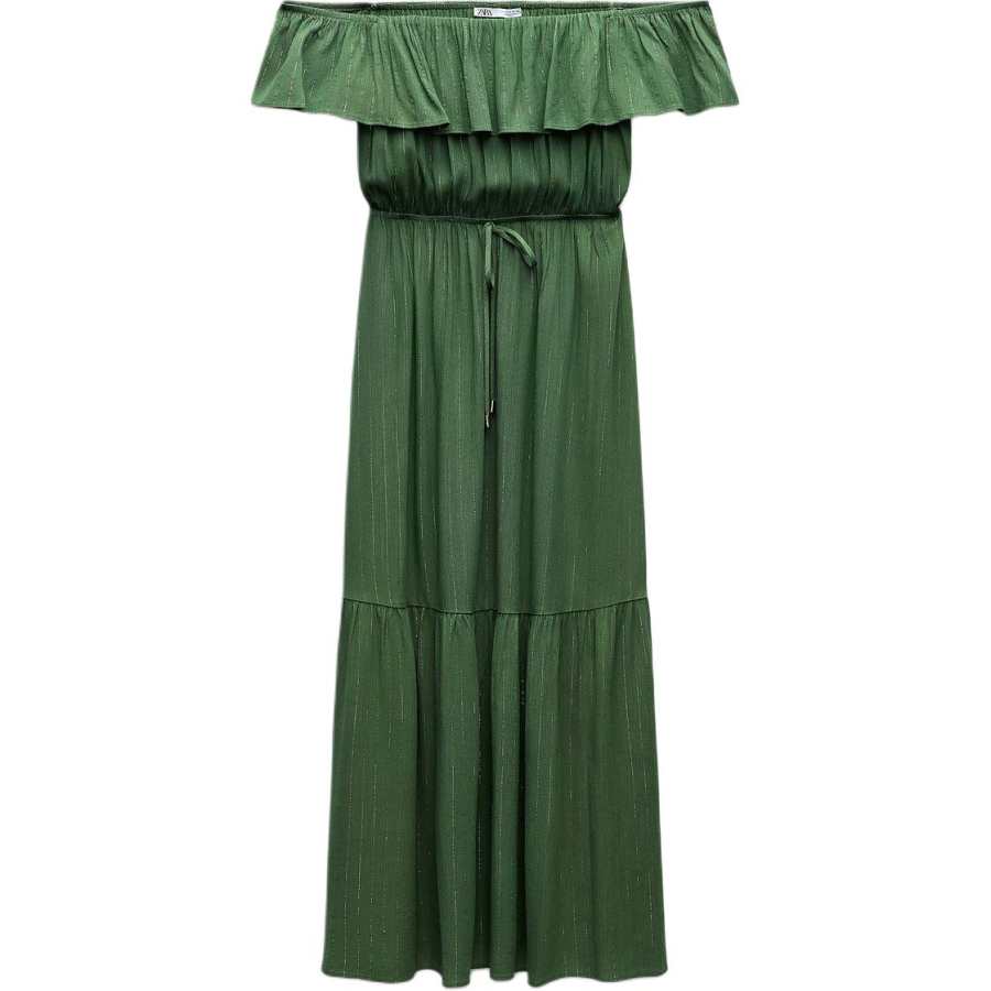ZARA Short Sleeved Dress Women's Green
