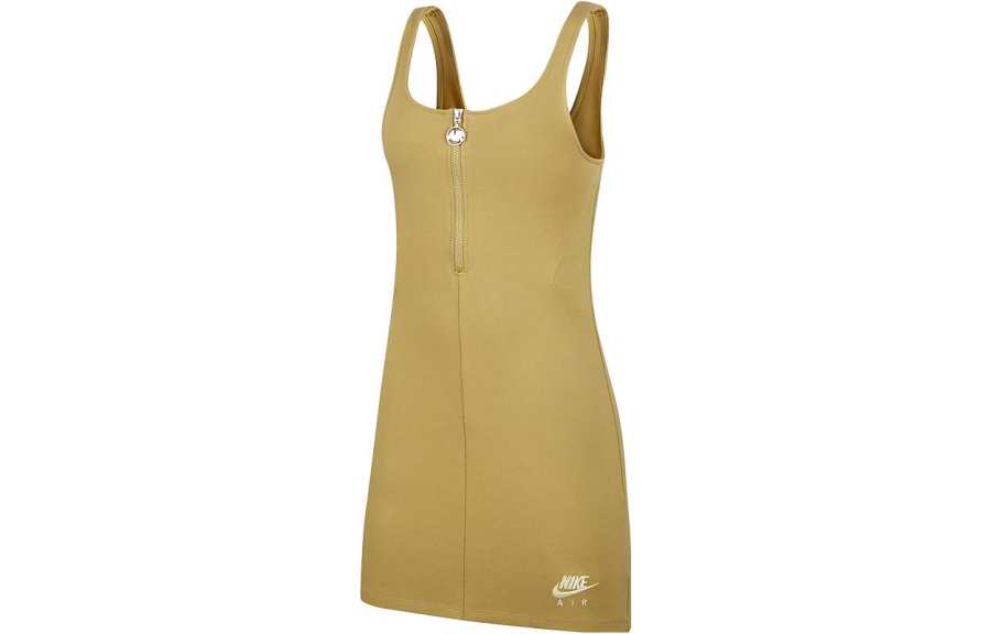Nike Nike Sleeveless Dresses Women's Barley Yellow Crew Neck Thin Short