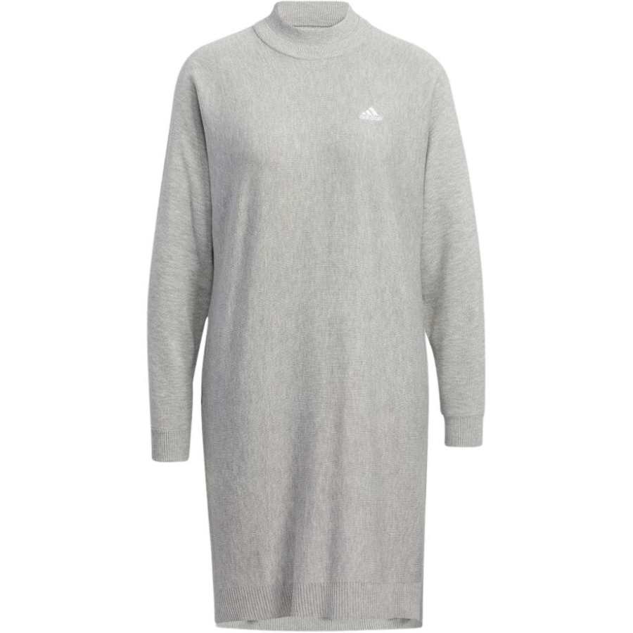 Adidas Adidas Long Sleeved Dresses Women's Gray Crew Neck Moderate Mid Length