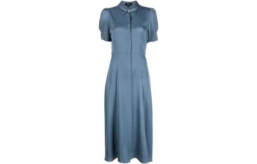 THEORY Short Sleeved Dress Women's Blue