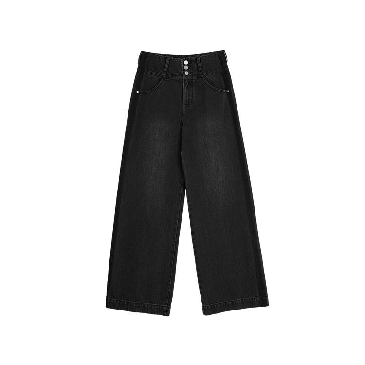 ELLE Jeans Women's Denim Black Moderate Wide Leg Pants