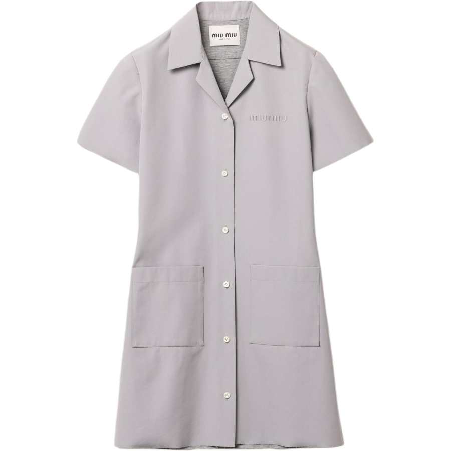 MIU MIU FW24 Short Sleeved Dress Women's Granite Gray