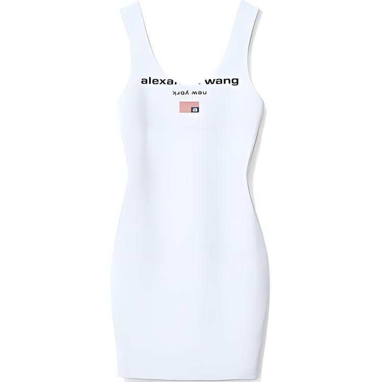 Alexander Wang Sleeveless Dresses Women's White V Neck Moderate Short