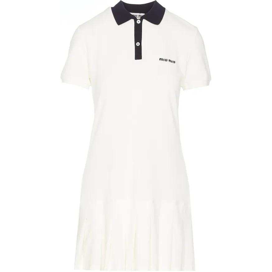 MIU MIU Short Sleeved Dress Women's White