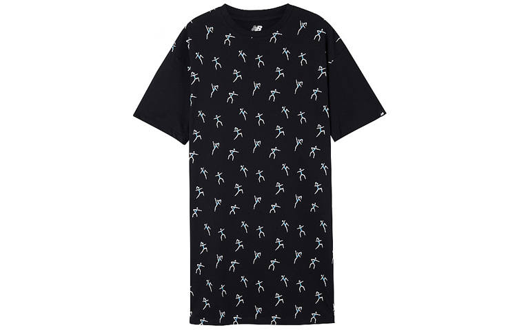 New Balance New Balance Short Sleeved Dresses Women's Black Crew Neck Moderate Short