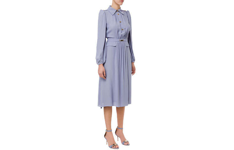 Elisabetta Franchi SS22 Long Sleeved Dress Women's Blue