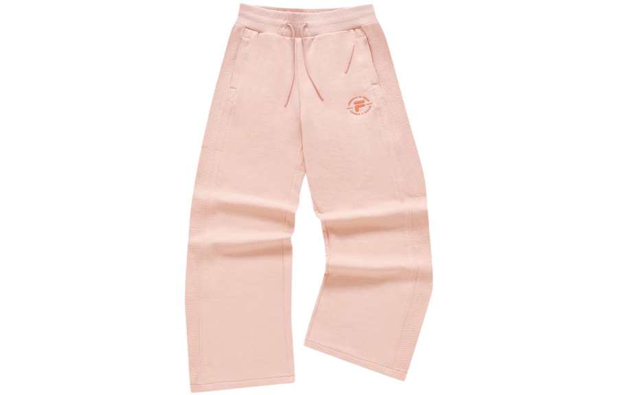 FILA FUSION Knitted Sweatpants Women's Enchanting Orange Moderate Straight Fit Pants