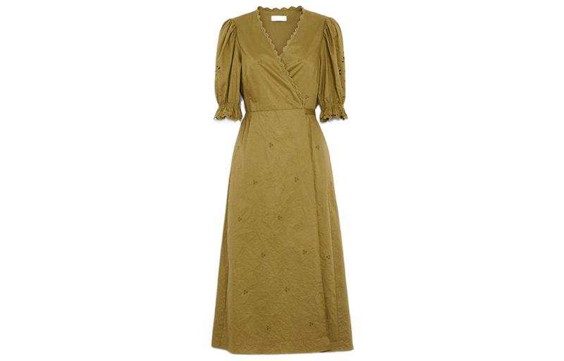 COACH Short Sleeved Dress Women's Olive Green