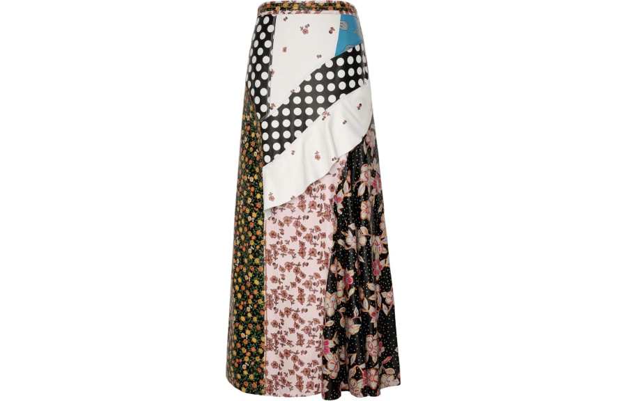 ZARA Leather Long Skirt Women's Multicolor