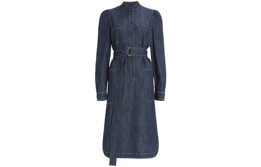 WEEKEND MaxMara Stand Collar Long Sleeved Dress Women's Blue