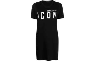 DSQUARED 2 Dsquared2 Logo Printed Crewneck T Shirt Dress