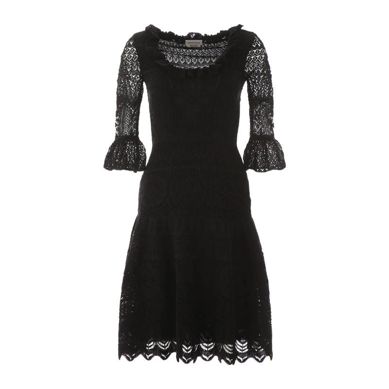 Alexander McQueen Short Sleeved Dress Women's Black