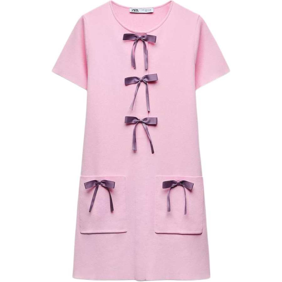 ZARA Short Sleeved Dress Women's Pink