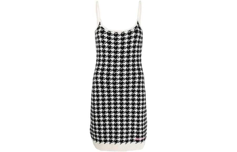 MIU MIU Houndstooth Sleeveless Knitted Dress