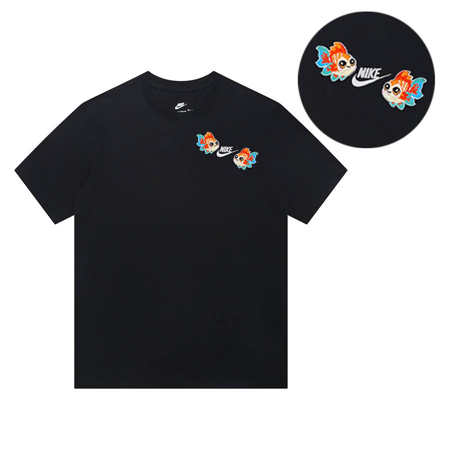 Nike Nike T Shirts Unisex Black Crew Neck Moderate Straight Fit