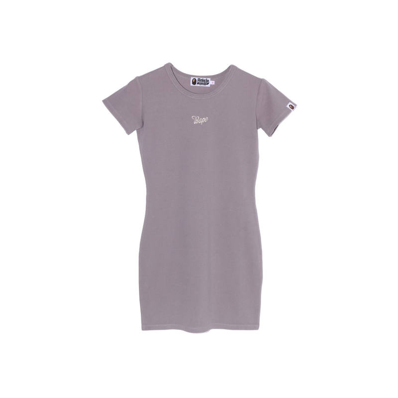 A BATHING APE Short Sleeved Dresses Women's Crew Neck Moderate Short Skirt