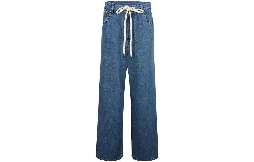 MM6 Maison Margiela Jeans Women's Blue Moderate Wide Leg Pants