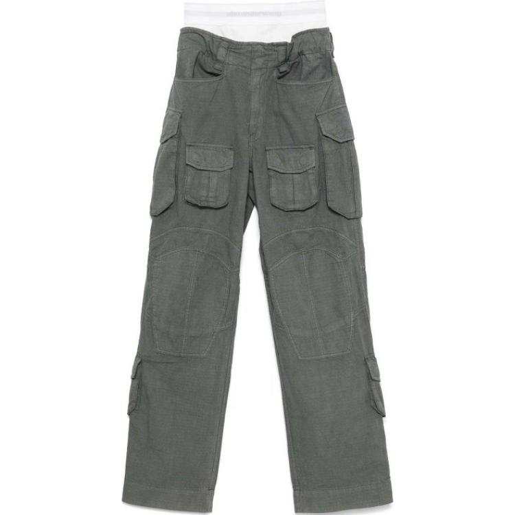 Alexander Wang Alexander Wang logo-waistband cargo pants