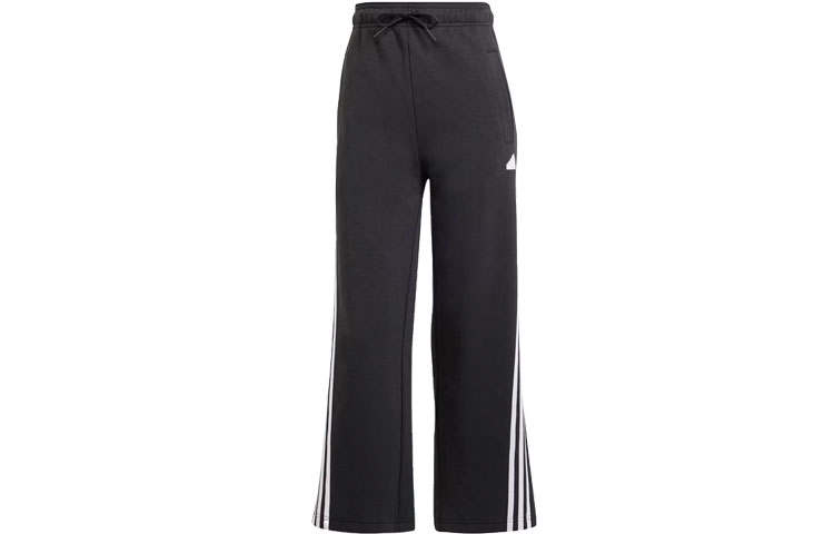 Adidas Adidas Future Icons 3 Stripes Open Hem Joggers Knitted Sweatpants Women's Black