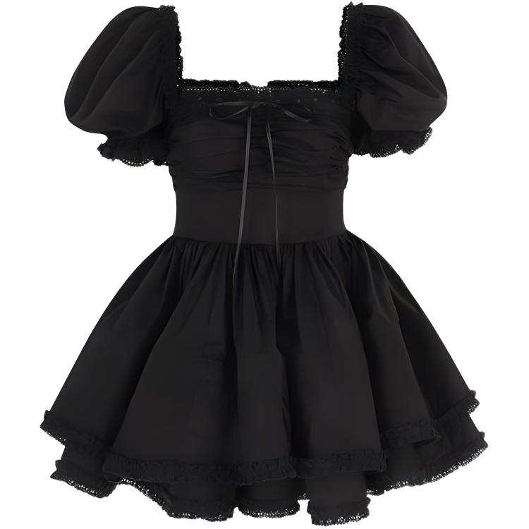 Selkie FW24 Short Sleeved Dress Women's Black