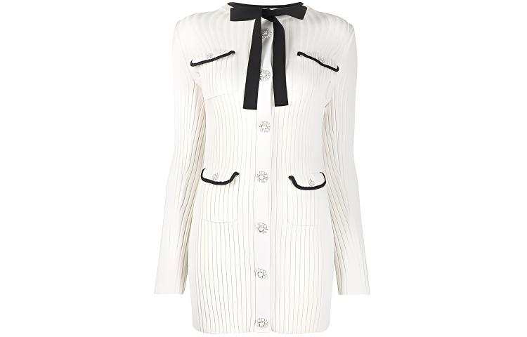 Self-portrait Self portrait Long Sleeved Dress Women's Ivory White