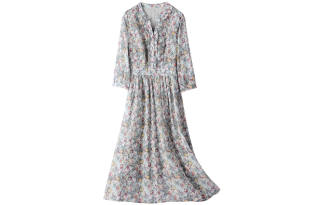 MOPB Long Sleeved Dresses Women's Crew Neck Moderate Mid Length