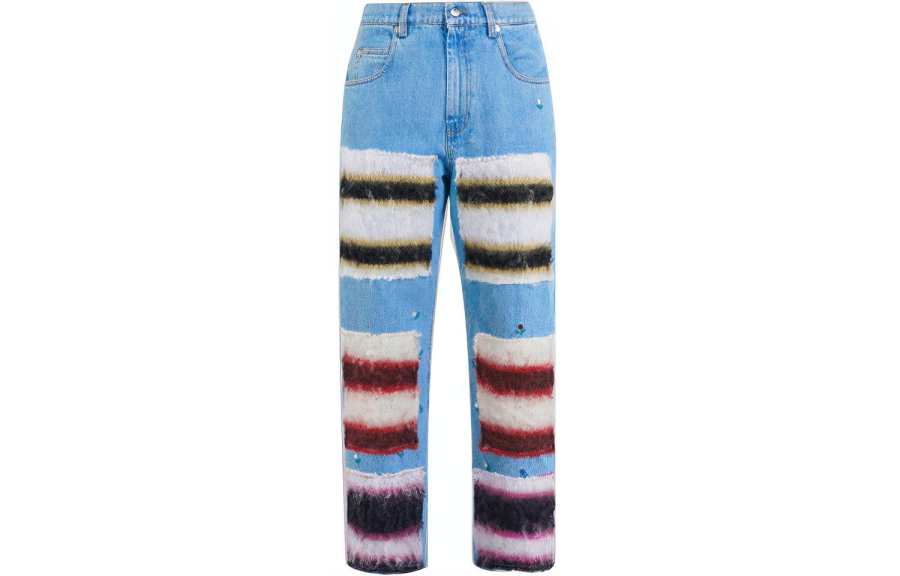MARNI Jeans Women's Denim Blue Moderate Straight Fit Pants