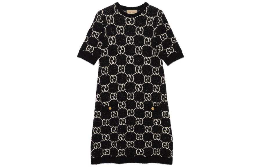 GUCCI SS23 Short Sleeved Dress Women's Black