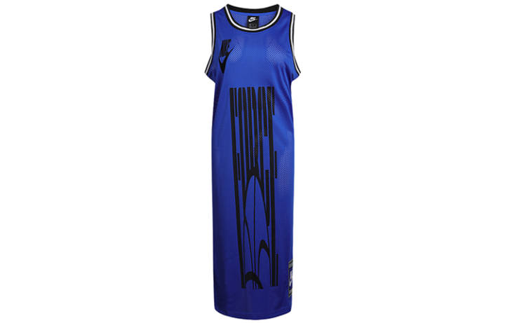 Nike Nike Sleeveless Dresses Women's Blue Crew Neck Moderate Mid Length