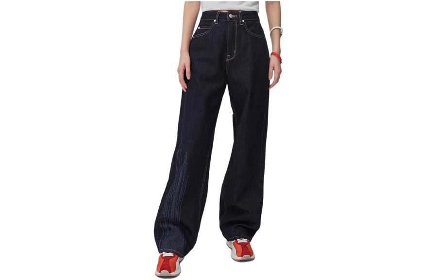 Lee Jeans Women's Dark Blue Moderate Straight Fit Pants
