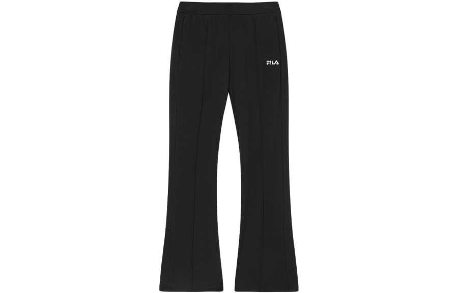 FILA X THE MET Knitted Sweatpants Women's Jet Black Moderate Flared Pants