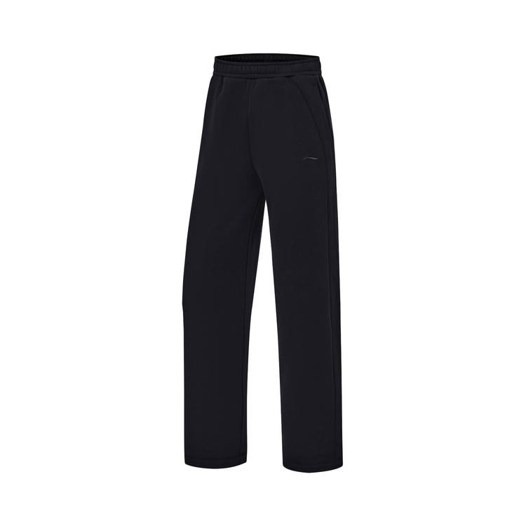 Li-Ning Li Ning Fitness Series Knitted Sweatpants Women's Black Thickened Straight Fit Pants