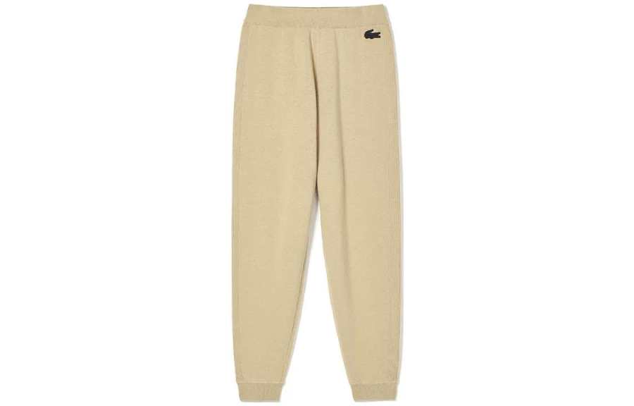 LACOSTE Knitted Sweatpants Women's Beige Yellow Moderate Sweatpants