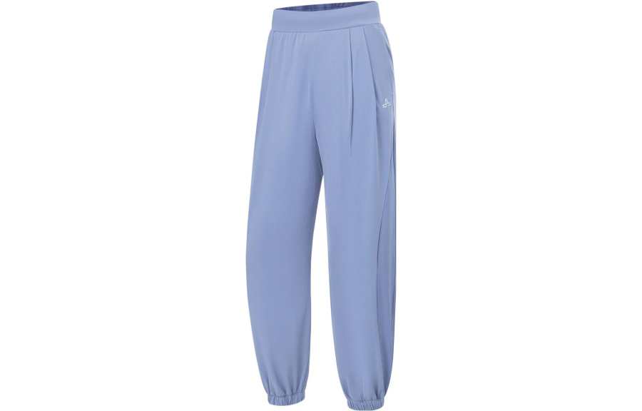 Li-Ning Li Ning Fitness Series Knitted Sweatpants Women's Coconut Sea Blue Moderate Cuffed Pants