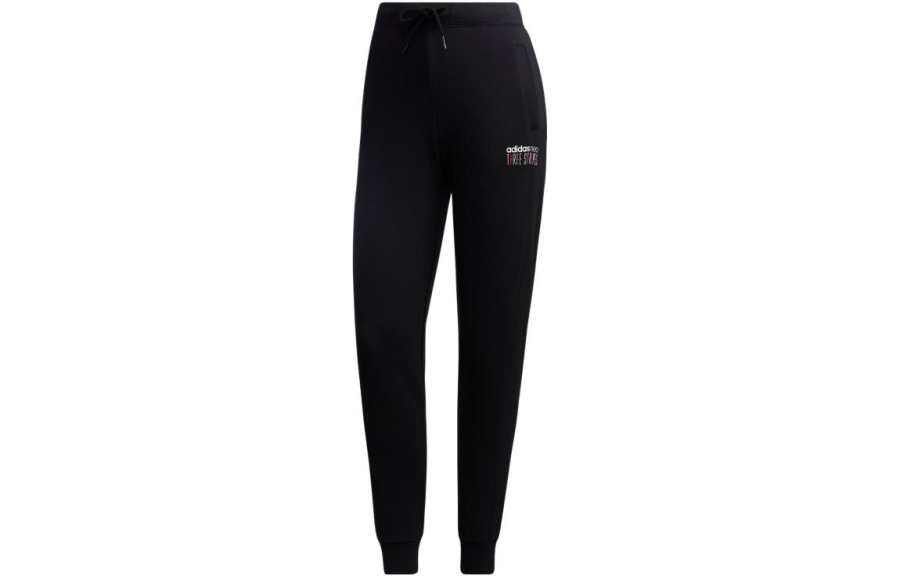 Adidas Neo Knitted Sweatpants Women's Black Moderate Cuffed Pants
