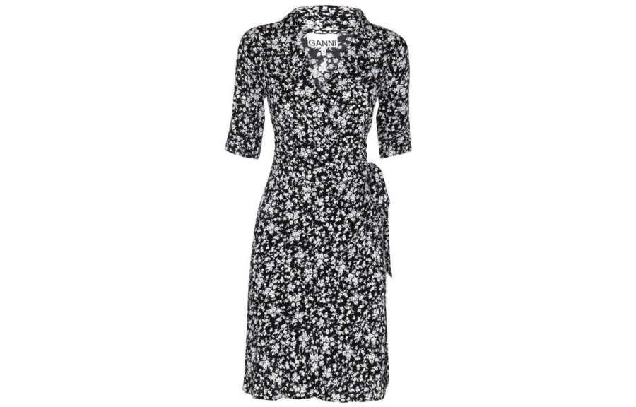 GANNI Floral print Wrap Dress