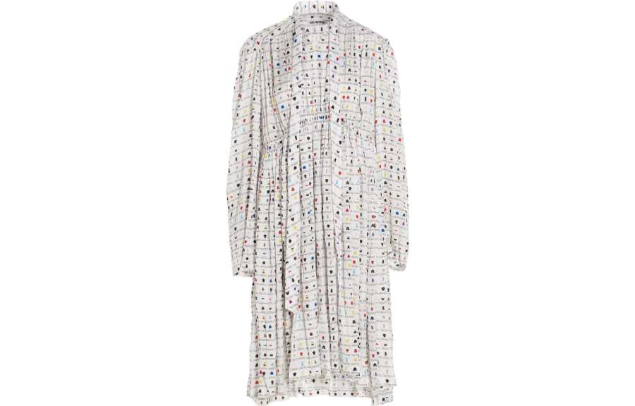 Balenciaga Graphic Printed Oversized Midi Dress